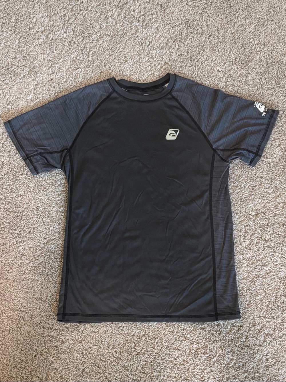 Boys’ Grey Athletic Short-Sleeve Rash Guard